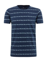 Load image into Gallery viewer, SHIRT | T-Shirt in Indigo mit Vintage-Streifen
