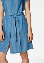 Load image into Gallery viewer, KLEID | Kurzes Jeanskleid mit Rüschenärmeln
