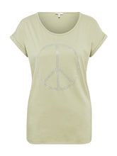 Load image into Gallery viewer, T-SHIRT | T-Shirt mit Peace-Zeichen aus Strass
