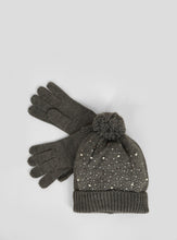 Load image into Gallery viewer, MÜTZE | Dunkelgraue Strickmütze mit passenden Handschuhen
